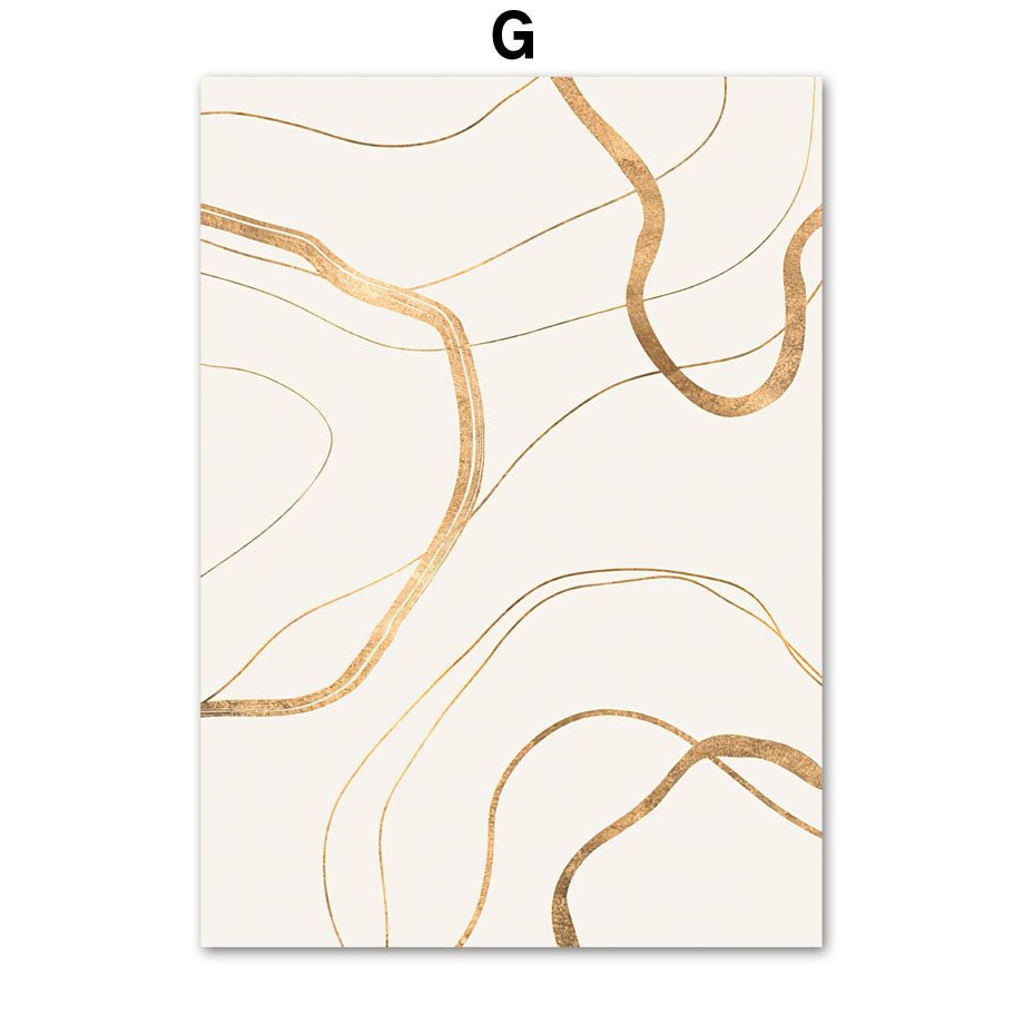 Poster Strand Wellen Zuhause Gold · Wandbilder Wohnzimmer & Schlafzimmer ·  Deko Print Bilder · ohne Rahmen