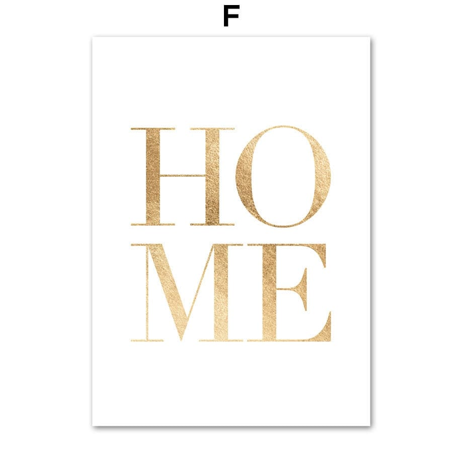 Poster Strand Wellen Zuhause Gold · Wandbilder Wohnzimmer & Schlafzimmer ·  Deko Print Bilder · ohne Rahmen